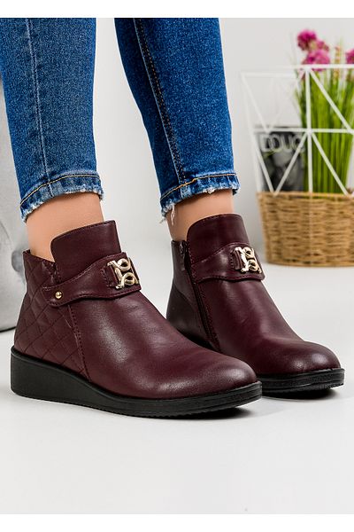 starlike Women's burgundy fur boots A175