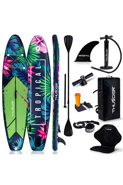 Thunder Placa Sup Gonflabilă Tropi, 320x75x15cm, Set Cu Rucsac, Scaun, Pompă, Tropicală