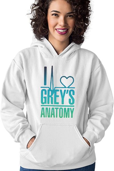 OEM Hanorac Femei Grey Anatomy Logo Heart Love Medics Gradient