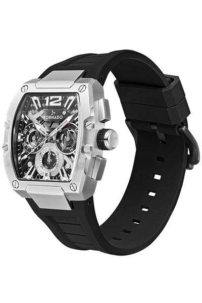 Tornado XENITH Men's Multi Function Black Dial Watch - T23105-SSBB