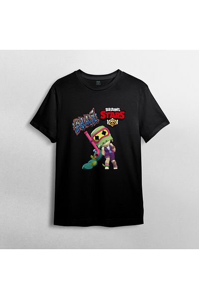 Pixxa Alli Brawl Stars Unisex 100% Cotton Crew Neck T-Shirt Model 1