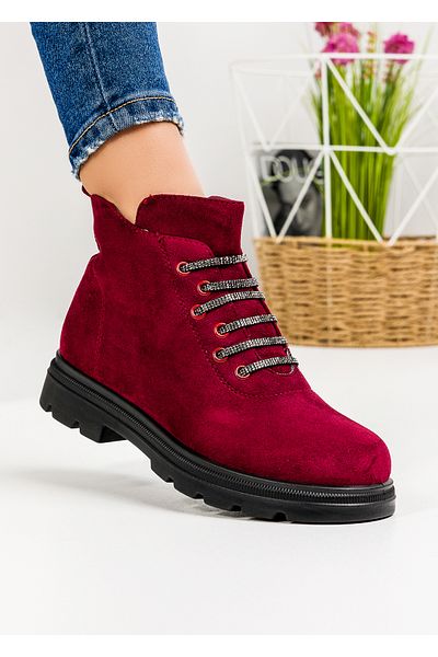 starlike Women's burgundy fur boots A188
