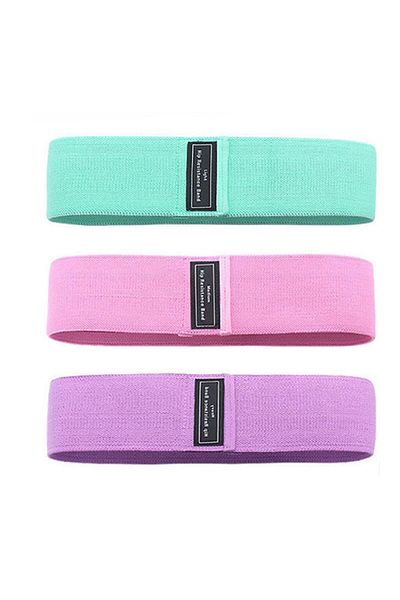 Pyramid Set 3 benzi elastice fitness, PYRAMID®, 38 cm, antrenament mușchi, 3 niveluri de rezistență, multicolor, FIT