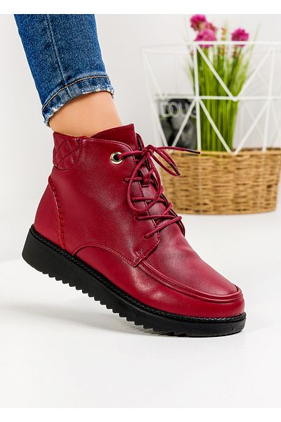 starlike Women's burgundy fur boots A186
