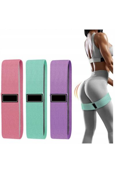 DBG Set 3 benzi de rezistență DBG, rezistențe diferite, verde 13 kg, roz 27 kg, violet 37 kg