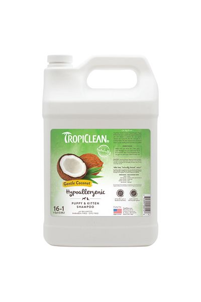 Tropiclean Gentle Coconut Hypoallergenic Puppy & Kitten Shampoo, 1 Gal