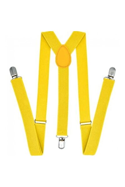 OEM Bretele unisex, inchizatori metalice, 2,5cm, Galben