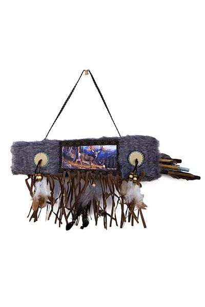 OEM Wall Decor Arrow Quiver with Fur and Beads, 41x12cm