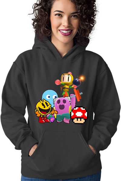 OEM Hanorac Femei Brawl Stars Mario Bomberman Pacman Pink Spike Gameplay