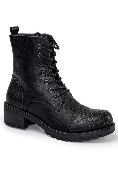starlike Women's black fur boots A189