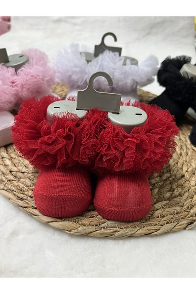 ESES BEBE Luxury Cockoss Tulle Baby Socks Baby Girl Tutu Socks Kokoş Socks 4 Pcs