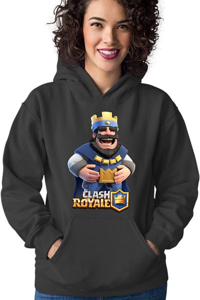 OEM Hanorac Femei Clash Royale King Laugh Player Blue Side Gold