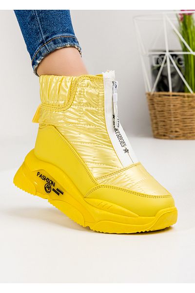 starlike Women's yellow fur boots A166