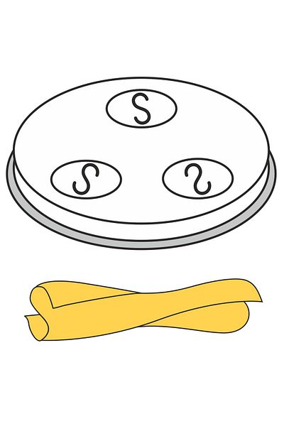 HENDI Accesoriu pentru strecurătoare de paste CASERECCE pentru uz casnic, 5 găuri, 9x5 mm, MPF2.5/4 - 229378
