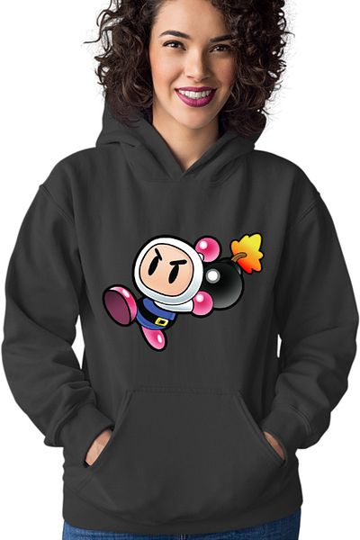 OEM Hanorac Femei Bomberman Pink Funny Game Puzzle Fast Strategy