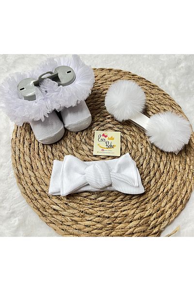 ESES BEBE Set de bandane și bandane cu pompon kokoş