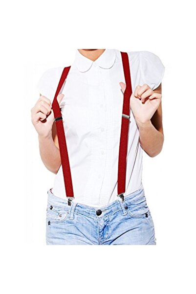 OEM Unisex Suspenders with Metal Clasps, 2.5cm, Burgundy