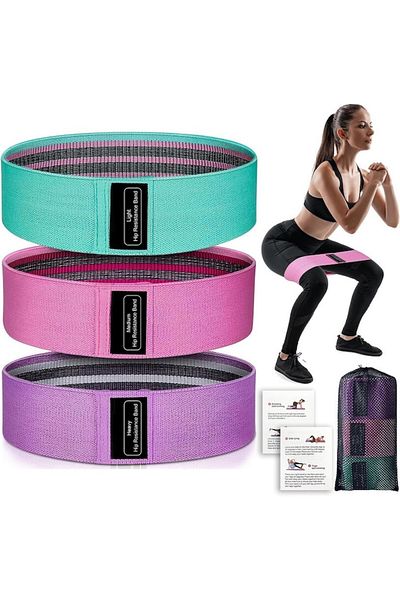 Luoistu Set benzi elastice pentru exercitii, 3 nivele de rezistenta, non-alunecare, 0.36kg