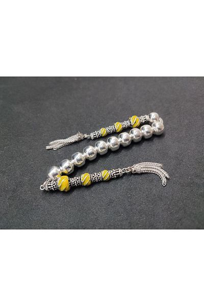 İskeçe Exclusive Low Sterling Silver Prayer Beads Double Piece Nakkaş İmame Zaza Model Certified 8147