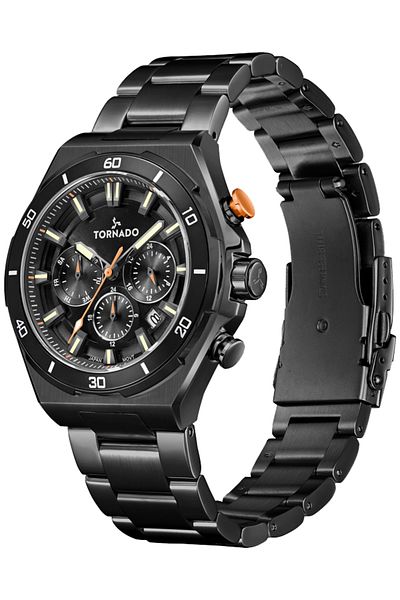 Tornado Stellar X Men's Multi Function Black Dial Watch - T24104-BBBB