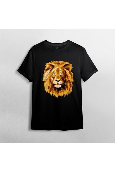 Pixxa Aslan Lion Unisex 100% Cotton Crew Neck T-Shirt Model 2
