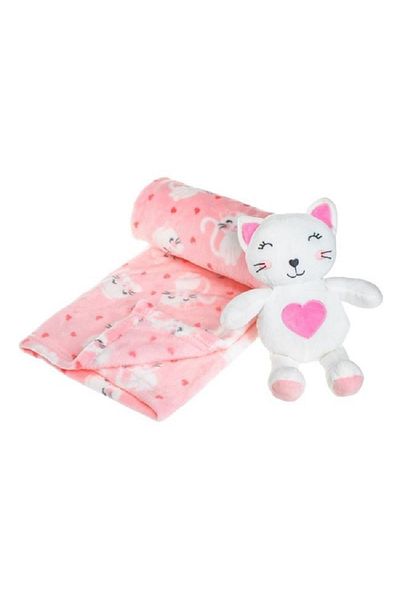 OEM Patura catifelata pentru bebe, 100x75 cm, Pisicuta