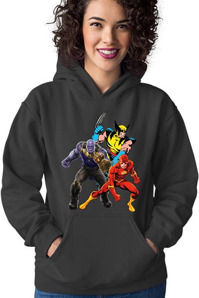 OEM Hanorac Femei Thanos Wolverine Flash Cartoons Experiment
