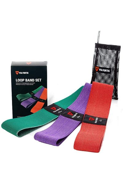 VIA FORTIS Set complet benzi elastice yoga mobilitate niveluri material latex