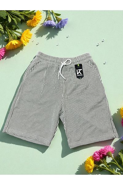 Karatopak Summer Comfortable Cut Elastic Waist a Quality Striped Shorts