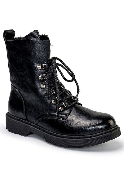 starlike Women's black fur boots A191