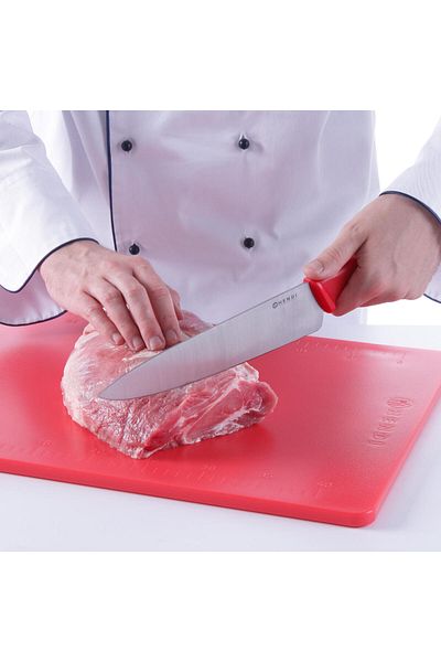 HENDI Nóż kucharski HACCP do surowego mięsa 320mm - czerwony - 842621
