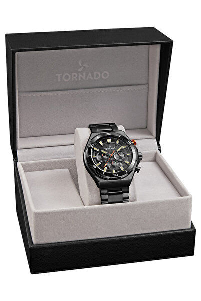 Tornado Stellar X Men's Multi Function Black Dial Watch - T24104-BBBB