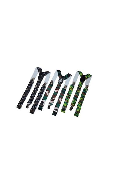 OEM Set 3 Bretele Unisex, Model Y, Inchizatori Metalice, 25 mm, Imprimeu Camuflaj, Multicolor
