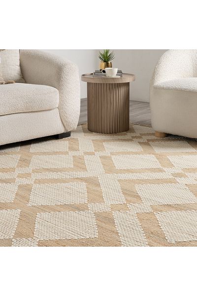 Cottage diamond jute wool rug 200*300