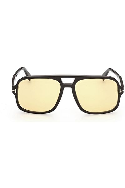 Tom Ford Tom Ford FT0884 Falconer‑02 01E – Navigator Glasses, Shiny Black + Amber Yellow, Size 60