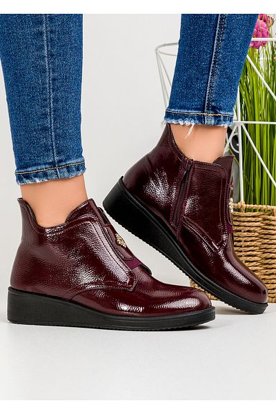 starlike Women's burgundy fur boots A180
