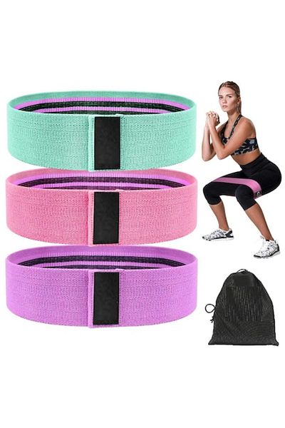 EBA Set 3 benzi elastice pentru fitness, eBA®, 3 niveluri de rezistență, husă inclusă