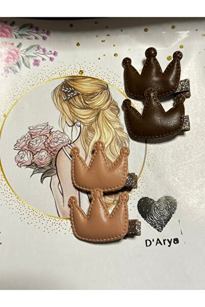 Darya DD424 مشبك شعر للأطفال مصنوع من الجلد الطبيعي موديل Mini Crown (مجموعة ...