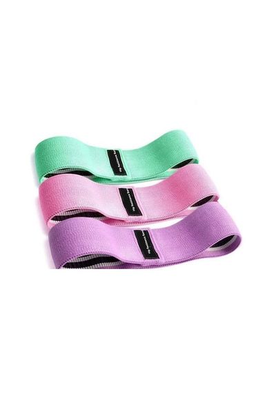 MACVI Set 3 benzi elastice Macvi® multicolore, rezistență ușoară, medie, dură + bandă verde pentru șold pentru fitness,