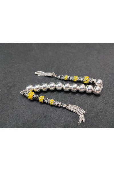 İskeçe Exclusive Low Sterling Silver Prayer Beads Double Piece Nakkaş İmame Zaza Model Certified 8147