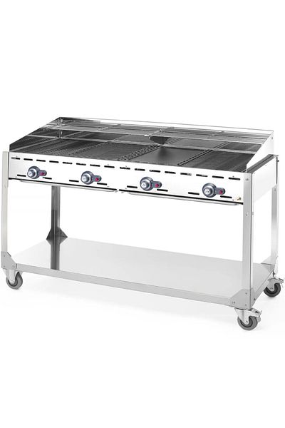 HENDI Grătar pe gaz Green Fire, 4 arzătoare, 22kW, mobil - 149614