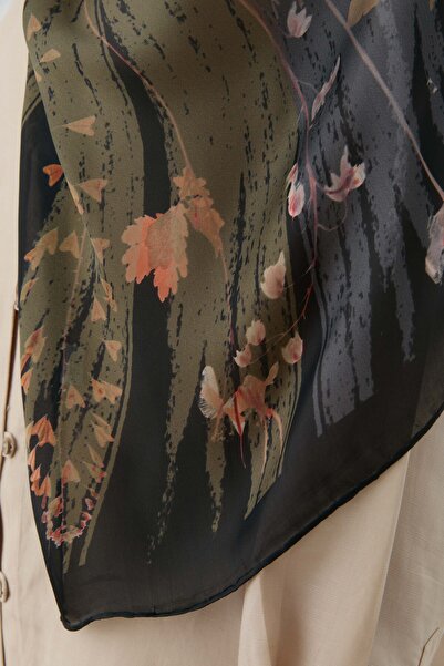 Tuğba Kardelen Şifon İpek Şal - Siyah