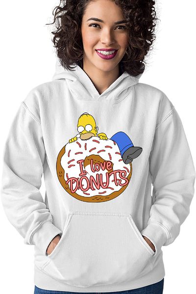 OEM Women's Hoodie The Simpsons Donut Love Homer Game Maggie