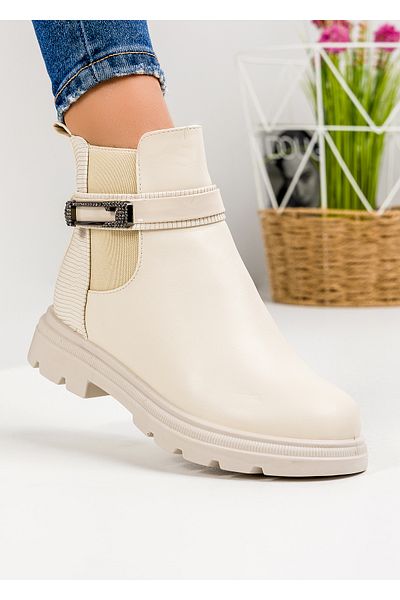starlike Women's beige fur boots A187