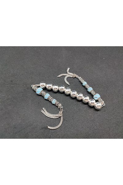 İskeçe Exclusive Low Sterling Silver Prayer Beads Double Piece Nakkaş İmame Zaza Model Certified 8146