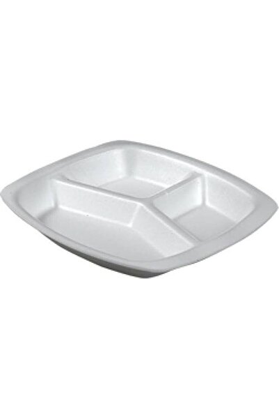 pakiş ambalaj Kullan At Üç Gözlü Köpük Tabak Yemek Tabağı 20 Adet