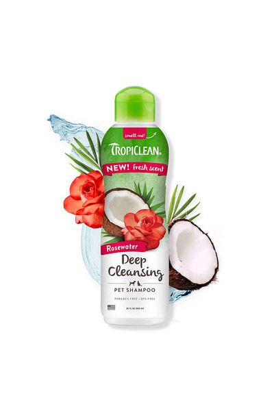 Tropiclean Rosewater Deep Cleansing Shampoo for Pets, 20 oz