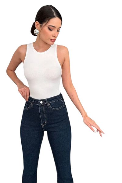 byhaziran butik Gipa Dark Blue High Waist Flare Jeans