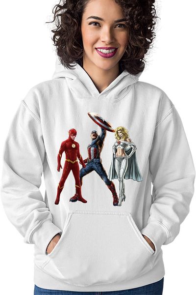 OEM Women's Hoodie Flash Emma Frost The Avengers Fight Captain Multiverse