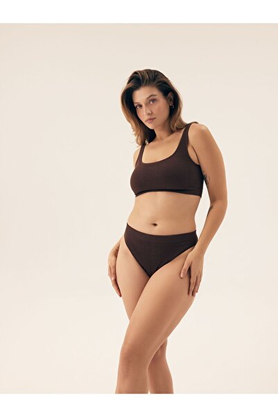 Bloovii Women's Thong Seamless Panties Ribbed Fabric High Leg | Larleen